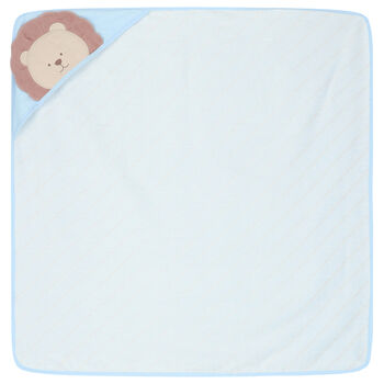 Blue & White Lion Baby Towel